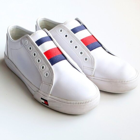 Tommy Hilfiger Shoes - Tommy Hilfiger Anni White Red Blue Slip-on Sneakers Size 7